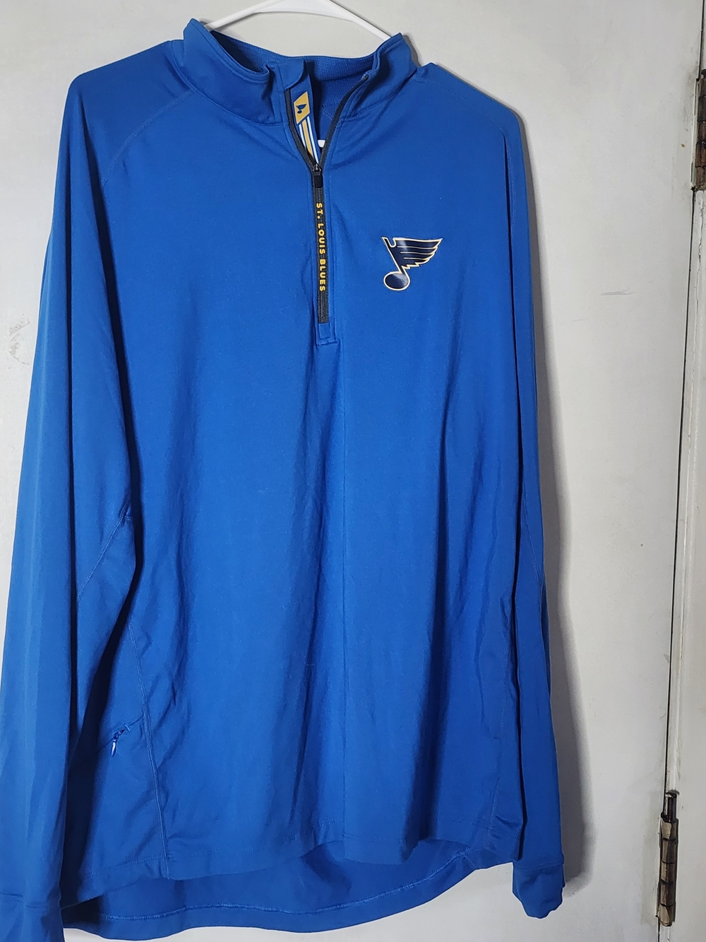 Men's Royal Blue Quarter-Zip Shirt Jacket with Team Logo